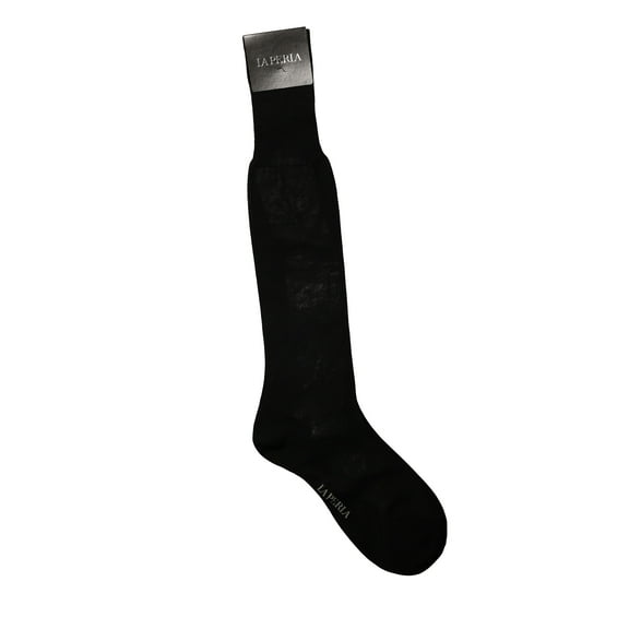 La Perla Men's Black 100% Cotton Long Sock (13.5)