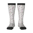thumbnail image 2 of Picia Women Crew Soft Moisture-wicking Socks Orchids Flowers Pattern Design Cotton Socks, One Size fit All, 2 of 9