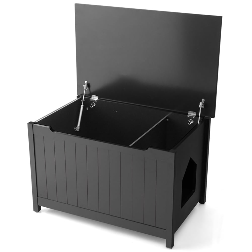 Yardi Yard Wooden Cat Litter Box Enclosure with Top Opening Side Table-Black, Cat Litter Box Furniture, Litter Box Enclosure, Pet Crate, Cat Washroom Cabinet, Fits Most Litter Box Yardi Yard Wooden Cat Litter Box Enclosure with Top Opening Side Table-Black, Cat Litter Box Furniture, Litter Box Enclosure, Pet Crate, Cat Washroom Cabinet, Fits Most Litter Box