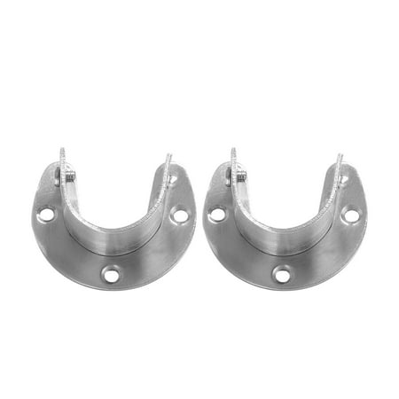 

HOTYA 2x Closet Rod End Stainless Steel Wardrobe Pipe Hanging Rail Socket Easy Install