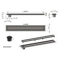 thumbnail image 6 of SereneDrains 304 Stainless Steel 40 Inch Side Outlet Linear Offset Shower Drain Brushed Nickel Long Shower Drain Kit Hair Catcher Strainer Grate Cover Bathroom Floor, 6 of 10