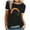 Black, variant on Ichuanyi Womens Tops Summer Woman Colour Painbow Print Short Sleeve Round Neck Loose Tops Short Sleeve