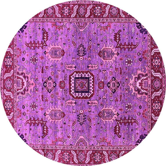 Ahgly Company Indoor Round Oriental Pink Industrial Area Rugs, 6' Round