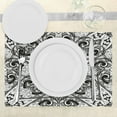 thumbnail image 3 of Ambesonne Mandala Place Mats Set of 4, Lace Like Lotus Flower Form, Standard Size, Black White, 3 of 6