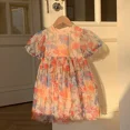 thumbnail image 4 of Ropa de verano para chico de 1 a 6 años, vestido con tirantes de malla con estampado de flores para niña, traje para niña, vestidos de playa con mangas voladoras para chico, 4 of 6