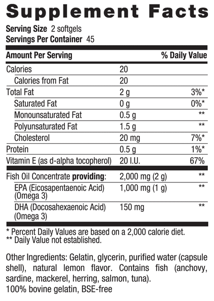 Country Life Omega 3 Mood®, Natural Lemon, 90 Softgels