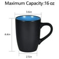 Modwnfy 16 fl oz Blue Coffee Mugs Ceramic Coffee Mug Tea Cups, Black