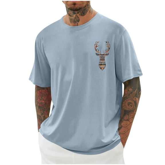 Bnwani Shirts for Men Breathable Lightweight Shirts Moisture-Wicking Tee Blue XL
