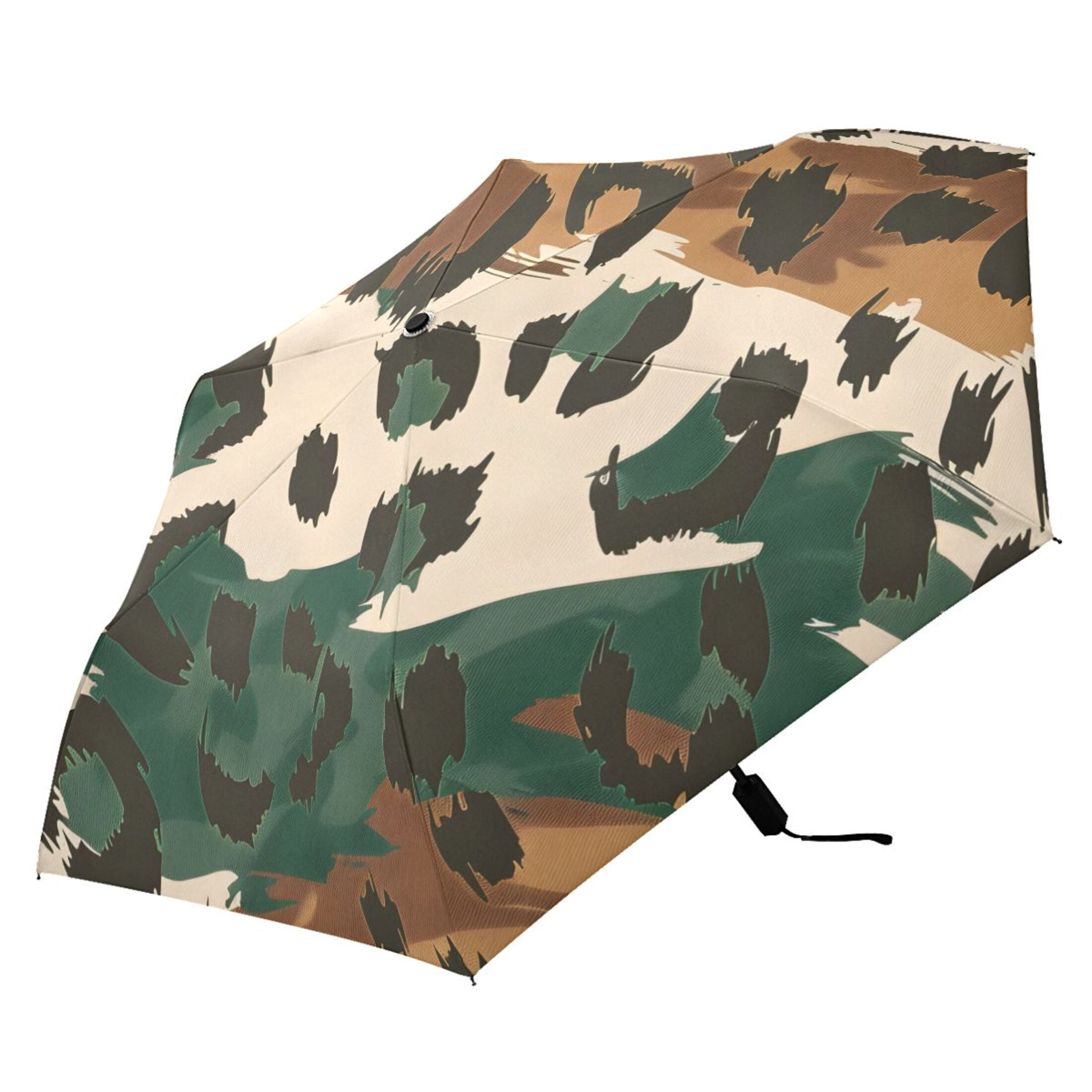 ALAZA Leopard Skin Pattern UPF 50+ Compact Folding Umbrella for Rain Travel Umbrella Packable