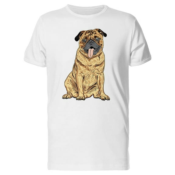 Brown Fur Pug T-Shirt Men -Image by Shutterstock, Male XX-Large