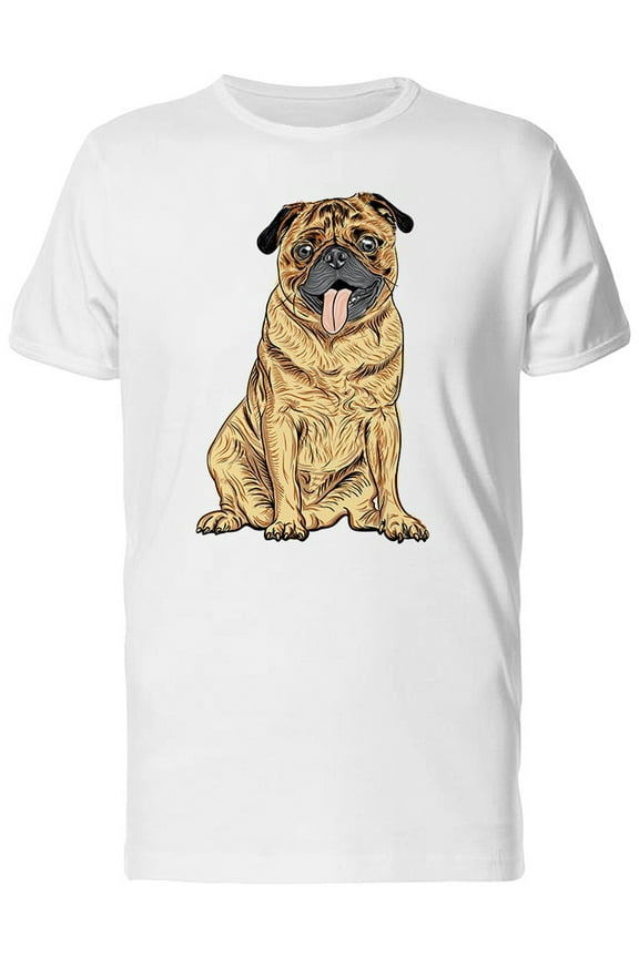 Brown Fur Pug T-Shirt Men -Image by Shutterstock, Male XX-Large