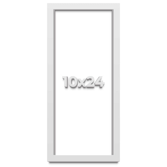 10x24 Shadow Box High Gloss White Display Frame | 1.625 Inches Deep | 1 Inch Moulding Width | Solid