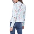 thumbnail image 3 of DARING DIVA Women's Elegant Notched Lapel Floral Print Blazer XS Blue-Floral, 3 of 6