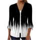 thumbnail image 2 of ICHUANYI Clearance Women's V Neck Shirt Graphic Printing Three-Quarter Sleeve Casual Blouse With Button Tops(White, L) ICHUANYI WER2023080910560, 2 of 5
