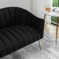 thumbnail image 3 of SEYNAR Modern Velvet Bucket Loveseat,Upholstered Barrel Accent Sofa and Couch for Living Room,Bedroom,Office, 3 of 9