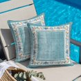 thumbnail image 4 of Throw Pillow Covers, Teal Green Coastal Decorative Throw Pillow Covers 18x18 Inch, Vintage Summer Beach Coral Shell Starfish Square Linen Pillow Cases for Couch/Living Room/Sofa, 4 of 9