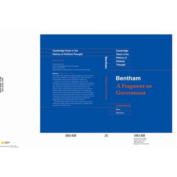 Cambridge Texts in the History of Politi Bentham: A Fragment on Government, (Hardcover)
