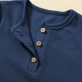 thumbnail image 6 of UACY Boys Henley Short Sleeve Shirts Kids Cotton Casual T-Shirt Button Front Solid Tops Tees Summer Clothes (Blue, 18-24 Months), 6 of 9