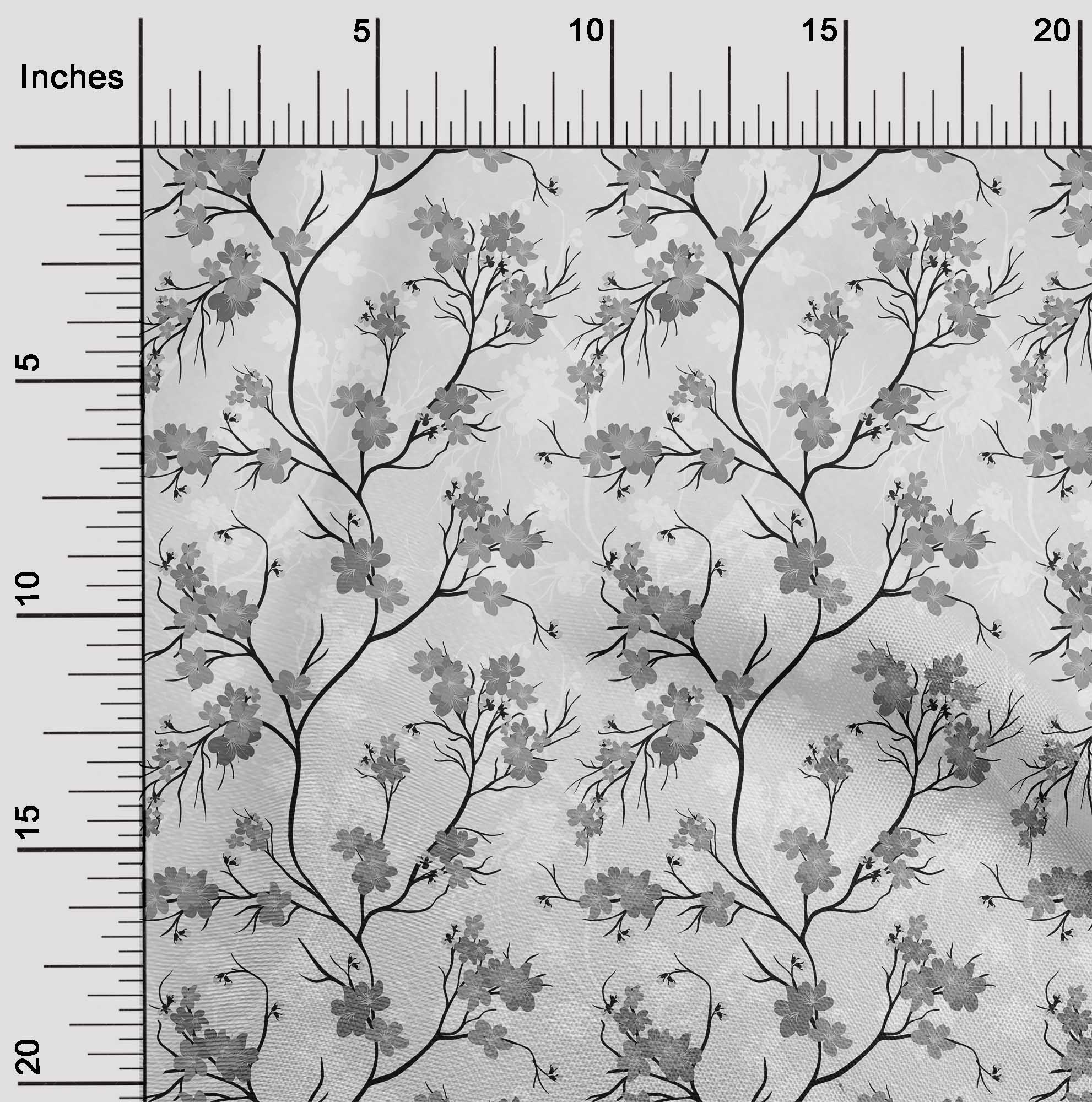 oneOone Polyester Spandex Gray Fabric Floral Sewing Material Print Fabric By The Yard 56 Inch Wide - image 2 of 5