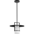 thumbnail image 5 of Progress Lighting Mystic 1-Light Pendant, Matte Black, Etched White Glass Shade, 5 of 13