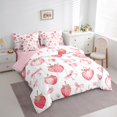 thumbnail image 2 of Erosebridal Ensemble de Literie Kawaii Fraise Format Simple, Ensemble de Lit Nœud Papillon de Rêve, Rose, Super Douillet 7 Pcs, 2 of 5