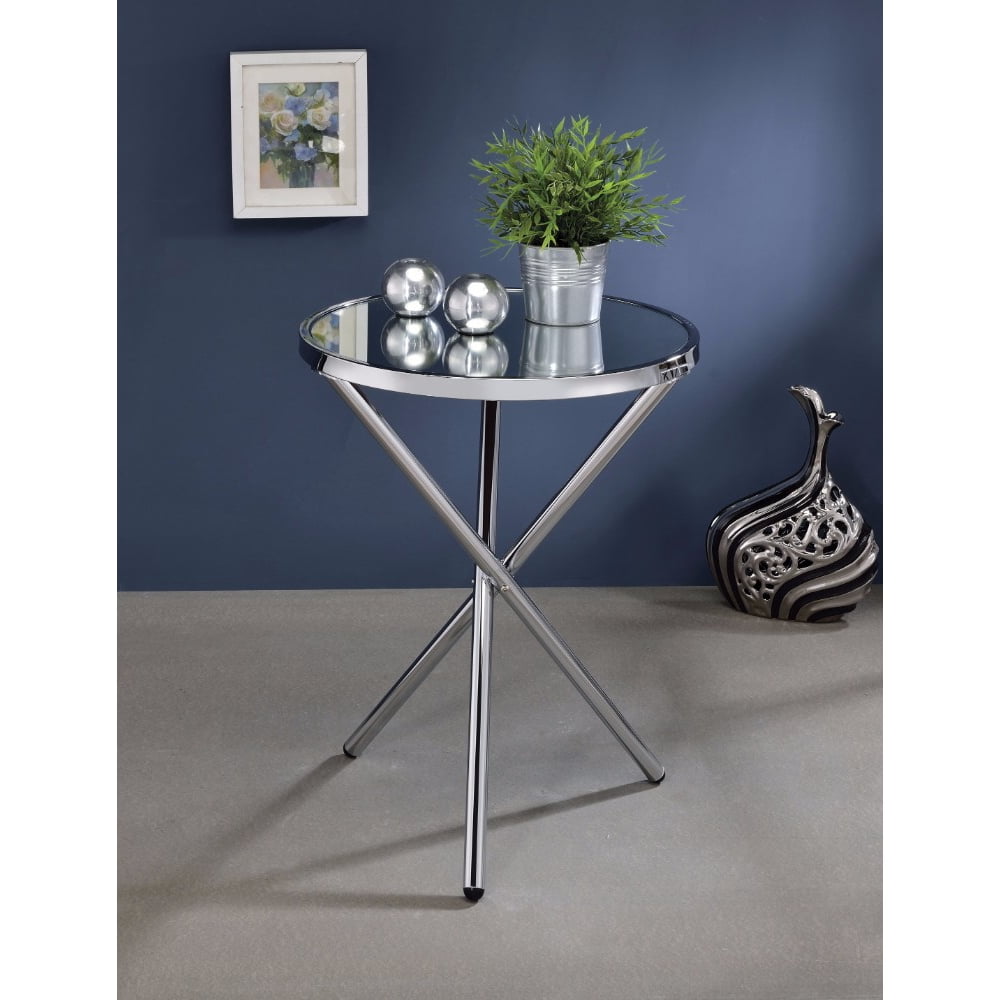 Sophisticated Side Table, Mirror & Chrome