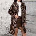 thumbnail image 1 of Chaqueta y abrigo informal de manga larga sin capucha para mujer, con estampado de leopardo, de manga larga y botones, 1 of 7