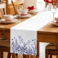 thumbnail image 4 of Purple Spring Floral Cotton Linen Table Runner for Dining Kitchen, Watercolor Elegant Pastoral Flowers Wedding Outdoor Party Tablerunners, Dresser Scarf Coffee Tablecloth Runners 13x90 Inches, 4 of 8