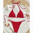 thumbnail image 4 of HCNTES Women's Ribbed Bikini Sets Scoop Neck Cheeky Swimsuit Textured Two Piece Bathing Suit(Red,XS), 4 of 4