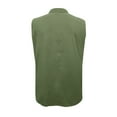 thumbnail image 4 of Camisas Para Hombre Hombres Primavera Verano Tops Camisa Algodón Lino Casual V Cuello Camisa Sin Mangas Moda Bolsillo Top Blusa (Army Green, XXL), 4 of 5