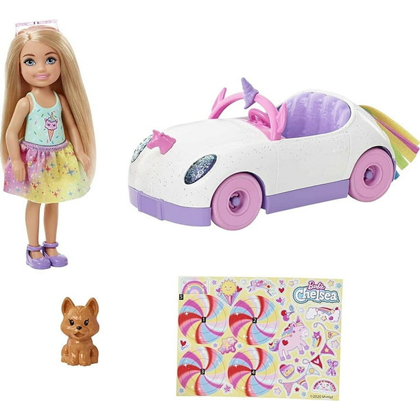 Barbie Club Chelsea Doll (rubia de pulgadas) con coche abierto