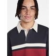 thumbnail image 4 of No Boundaries Rugby Fleece Polo Shirt with Long Sleeves, Men's XS-5XL, 4 of 6