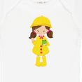 thumbnail image 4 of Inktastic Girl With Brown Hair, Yellow Raincoat, Frog Girls Baby Bodysuit, 4 of 5