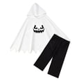 thumbnail image 3 of JAJAHO Toddler Boys Girls Halloween Outfits Ghost Poncho Hoodie And Capris 2 Piece Sets Kids Halloween Clothes 3M-9T, 3 of 5