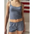 thumbnail image 5 of Women’s Casual 2 Piece Outfits Sleeveless Scoop Neck Striped Cami Tops + Shorts Set Loungewear, 5 of 9