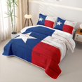 thumbnail image 3 of Erosebridal Blue Red Flag Twin Quilt Set for Boys Men, Vintage Wooden Cabin Twin Coverlet Set, 2 Pieces, 3 of 7