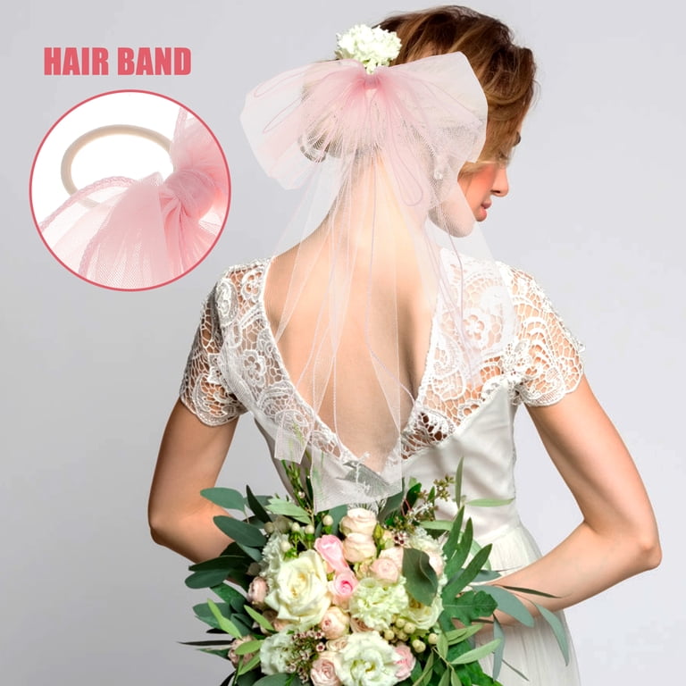 REACHISE Bachelorette Wedding Veils, Bridal Bow Veil Wedding  display picture 1