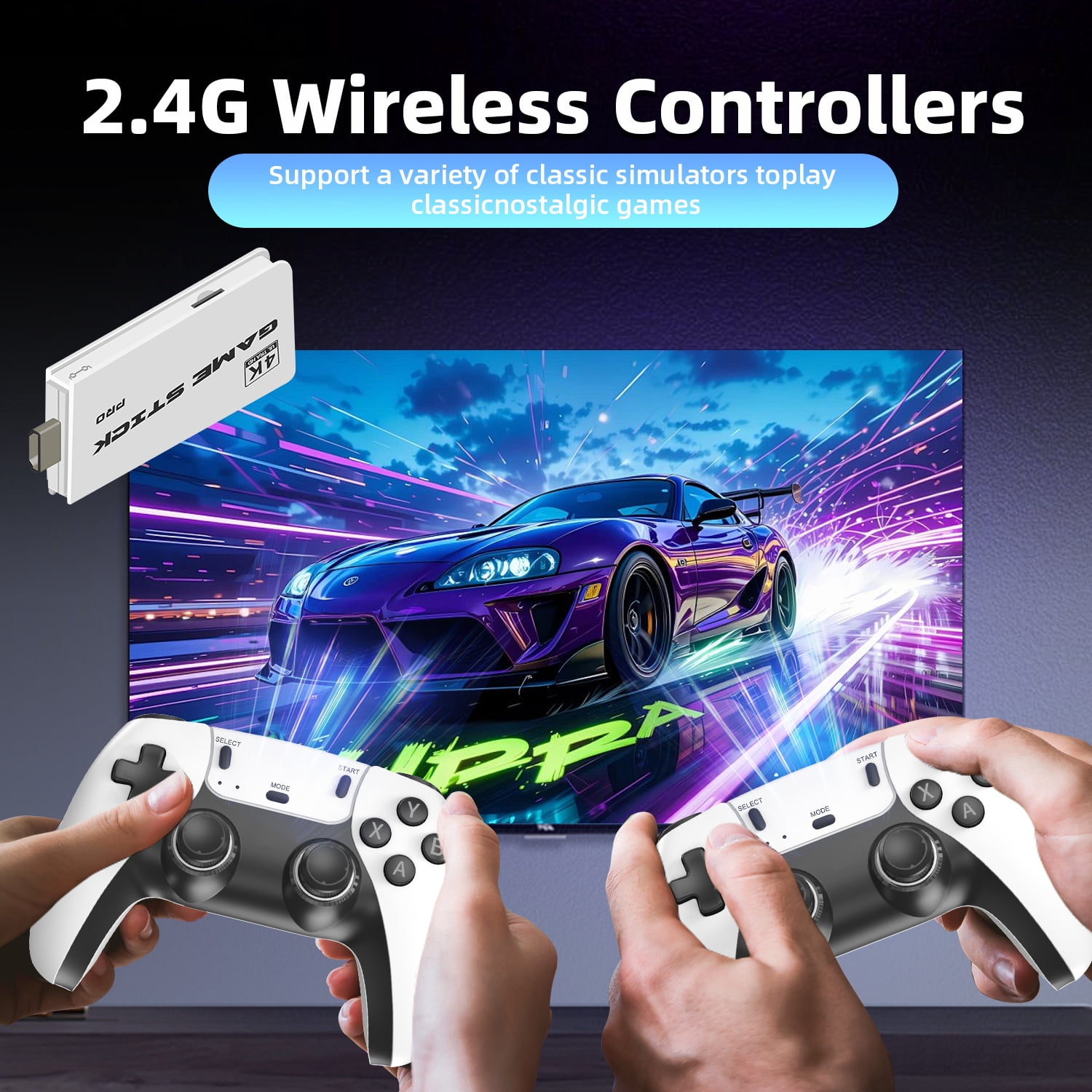 ZDSSY Retro Game TV Stick M8 4K Games Console 64G Dual 2.4G Wireless Controller