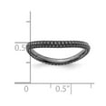 thumbnail image 2 of 2.25mm 925 Sterling Silver Textured Patterned Ruthenium plating Stackable Polished Black Plate Wave Ring Size 8 Stackabl, 2 of 2