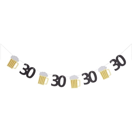 Beer birthday banner Cheers to 30 Years Paper Graland 30th Birthday Age Party Decorations