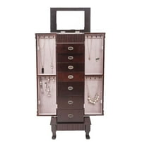 Zimtown Standing Jewelry Armoire Cabinet Storage Chest with 7 Drawers