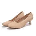 thumbnail image 3 of Rexoro Women's Classic Round Close Toe Pumps Slip On Low Thin Heel Heels Office Daily Dress Occasions Shoes, 3 of 7