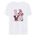 thumbnail image 4 of Meichang T-Shirts pour Femmes Chemise de la Saint-Valentin Manches Courtes T-Shirts Graphiques Cœur d'Amour T-Shirts de Vacances Hauts de la Saint-Valentin Manches Courtes Col Rond Blouses, 4 of 6