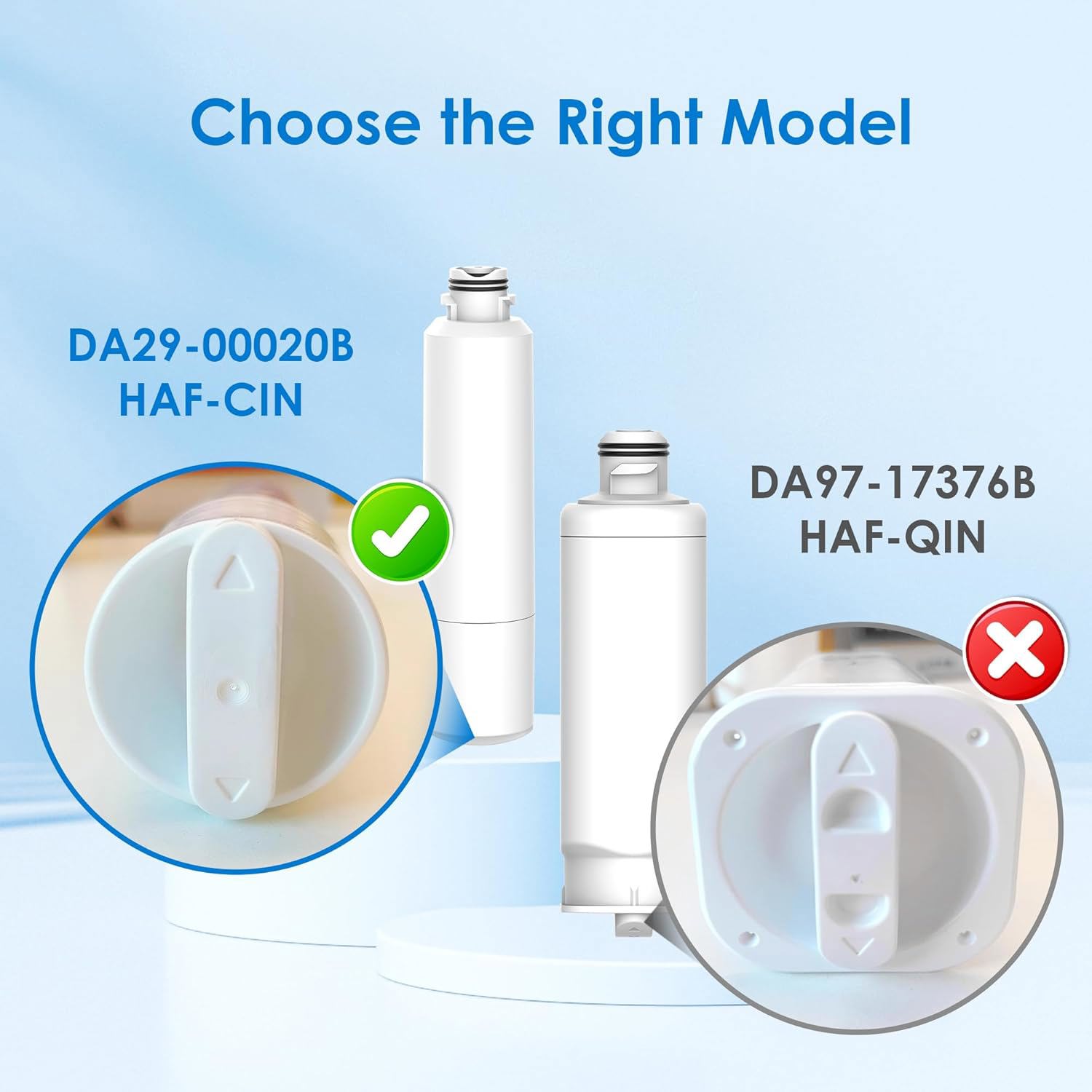 Filterlogic FL-RF27 Refrigerator Water Filter Replacement for Samsung®DA29-00020B,RF28HMEDBSR, RF263BEAESR, HDX FMS-2, HAF-CIN/EXP, DA97-08006A-1, DA29-00020B-1, RF4287HARS, RFG297HDRS, 4 PACK