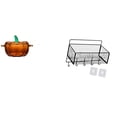 thumbnail image 1 of Plato De Dulces De Vidrio Con Forma De Calabaza Y Tapa. Tazón De Galletas Naranja Para Servir Dulces Y Golosinas En Un Recipiente Decorativo De Cocina., 1 of 8