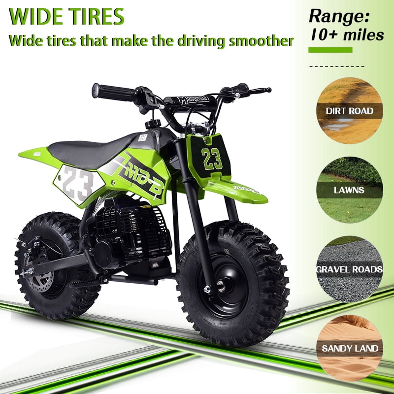 SAY YEAH Mini Bike,50cc 2-Stroke Gas Motorcycle for Teens with Pull Start & Auto Transmission,EPA Approved,38*27*22in,Green