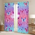 thumbnail image 2 of Manfei Teens Kawaii Butterfly Curtains Pack of 2 (42x84 Each), Pink Blue Glitter Stars Galaxy Curtains Blackout, Cartoon Animal Bedroom Curtains, Window Curtains Bedroom Decor, 2 of 6