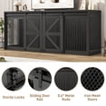 thumbnail image 3 of Blotout 95" Large Farmhouse Dog Crate TV Stand, Wooden Dog Crate Furniture with with Divider Panel/Sliding Metal Mesh Barn Door, XL-XXL Heavty Duty Dog Crates Furniture for 2 Large Dogs, 3 of 7