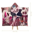 thumbnail image 2 of Hazbin Hotel Hooded Blanket Poncho Wearable Blanket Hoodie Cozy Soft Warm Flannel Fleece Throw Blanket for Women Men Boys Girls, 2 of 7