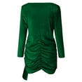 thumbnail image 7 of AXXD Sweater Dress For Women White Dress V-Neck Girl 2022 lightweight Geometric Long Sleeve Knee-High Dress For Reduced Price, 7 of 7